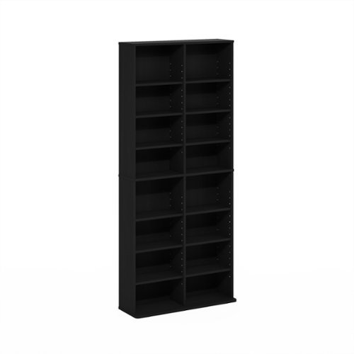 Furinno - JAYA 16-Shelf Multimedia Media Storage Tower Rack with Adjustable Shelves - Americano-Front_Standard 