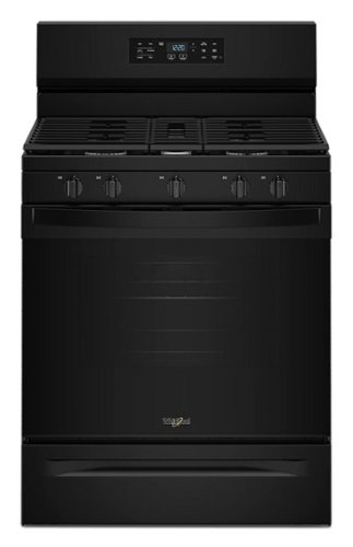 Whirlpool - 5.0 Cu. Ft. Freestanding Gas Range with Air Cooking Technology and Steam Clean - Black-Front_Standard 