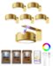 EZVALO - 6 Pack LED Picture Light Wireless Smart Recessed Lighting Wall Decor Light Painting Light with 3 Color Temps - Gold-Front_Standard