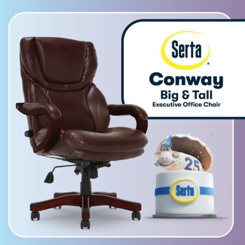  Serta - Big &amp; Tall Executive Office Chair - Brown