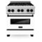 ZLINE - Autograph 30 in. Legacy Dual Fuel Range in Satin Steel w/ White & Black Accents (RASZ-WM-30-MB) - Stainless Steel-Front_Standard