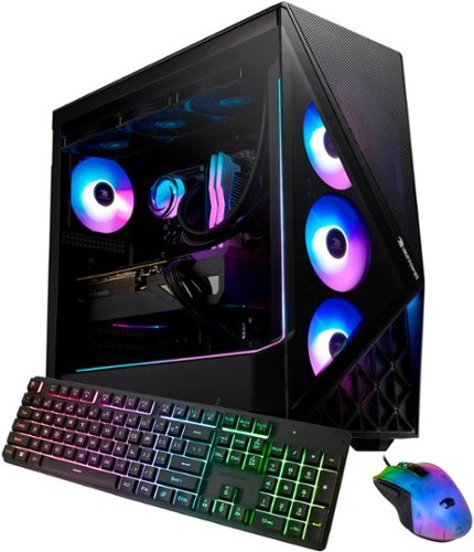 iBUYPOWER - Slate 9 Black Gaming Desktop PC - AMD Ryzen 7 9800X3D, AMD Radeon RX 9070XT 16GB, 32GB DDR5 RGB,2TB NVMe SSD - Black