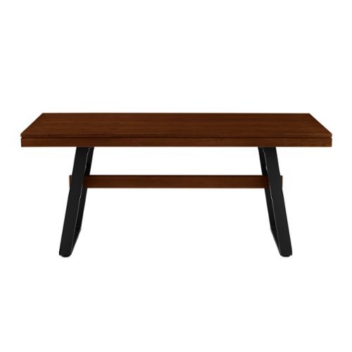 Walker Edison - Modern Bridge-Leg Dining Table - Dark Walnut-Front_Standard 
