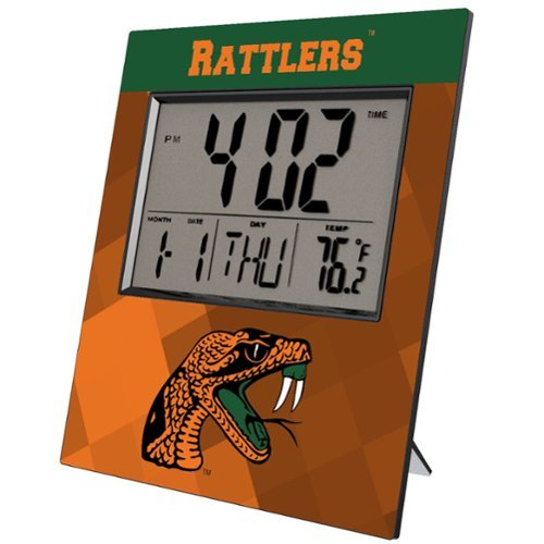 Keyscaper - Florida A&M Rattlers Color Block Digital Desk Clock - Multicolor-Front_Standard 