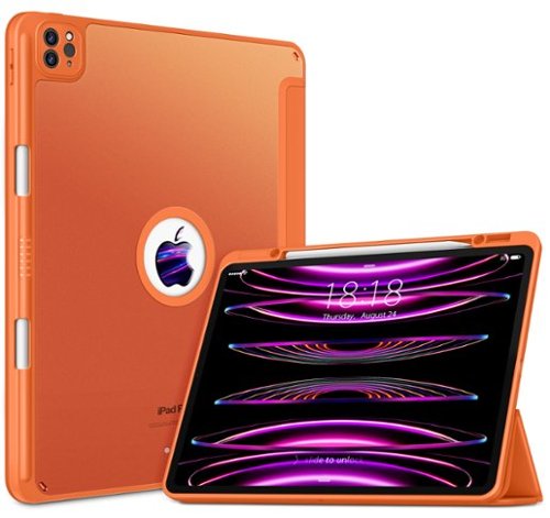 DTTO - Case​ for iPad Air 13" (M2/M3) and iPad Pro 12.9" (3rd/4th/5th/6th Gen) ,Smooth Matte Back,TPU Shockproof Frame - Orange-Front_Standard 