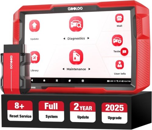 GOOLOO - DS900 OBD2 Scanner: 8" Touchscreen, Bidirectional Control, Bluetooth 5.0, Active Test, FCA 11 OS-Front_Standard 