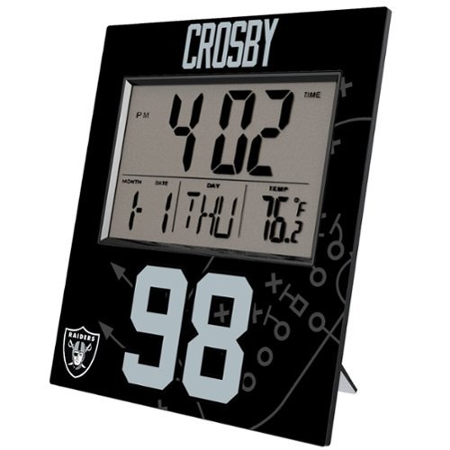 Keyscaper - Maxx Crosby Las Vegas Raiders Digital Desk & Wall Clock - Multicolor-Front_Standard 