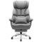 Brick Attic - Big and Tall Ergonomic Office Chair, Wide Executive Leather Reclining Gaming Chair with Footrest - Gray-Front_Standard