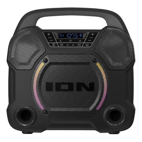 IONI - Ion Isp165b Trailblazer Roar Portable Bluetooth All-weather Speaker With Stereo-link And Led Lights - Black-Front_Standard 