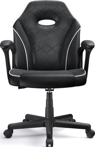 ACGAM - CG-4746 Gaming Chair, Ergonomic Office Chair with Superior Leather, 360° Swivel and Height Adjustment for Home Office - Black-Front_Standard 