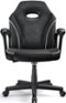 ACGAM - Gaming Chair Breathable Fabric PVC Leather Ergonomic Office Chair-Slim Swivel Adjustable Computer Desk Chair w/ Armrests - Black-Front_Standard