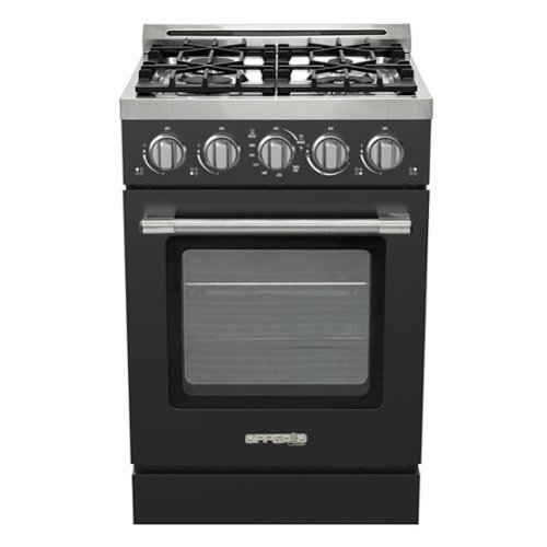 Unique Appliances - Off-Grid 24 in. Wide 4 Burner 3.75 Cu. Ft. Freestanding LP Gas Range with Waist-High Broiler and Manual Clean - Black