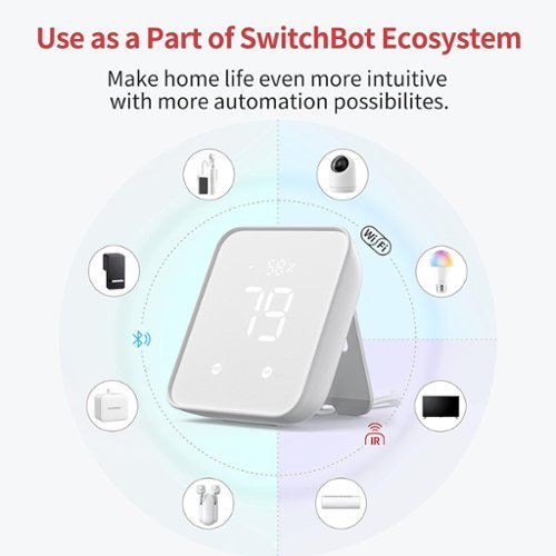 SwitchBot Hub 2 (2nd Gen) – Wi-Fi Thermometer Hygrometer, IR Remote, Light Sensor, Works with Alexa & Google Assistant - White GLOBAL SHIPPING