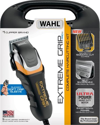 Wahl Extreme Grip Pro Hair Clipper - Black/Silver/Yellow WORLDWIDE DELIVERY