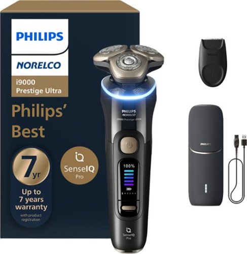 Philips Norelco - i9000 Prestige Ultra Shaver with Triple Action Lift & Cut Technology UV Case - Ink Black