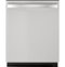 GE - 24" Top Control Built-In Stainless Steel Tub Dishwasher with Hidden Electric Controls and 51 dBA - Stainless Steel-Front_Standard