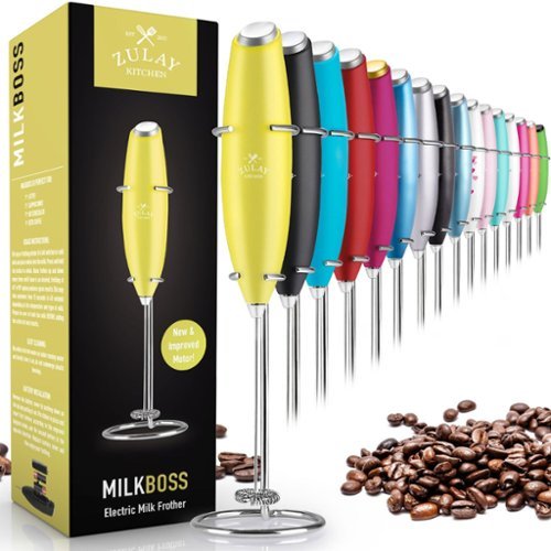 Zulay Kitchen - Powerful Milk Frother Handheld Foam Maker for Lattes by Milk Boss - Candy Green-Front_Standard 
