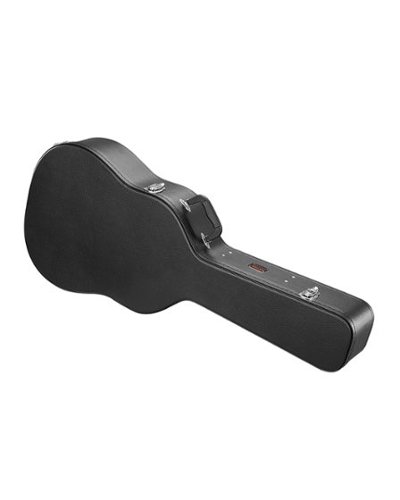 VEVOR - Acoustic Guitar Hard Case, 43.31 in Gourd-Shaped Guitar Hard Case, With Lock Latch Key Handle, PVC Padding Soft Lining - Black-Front_Standard 