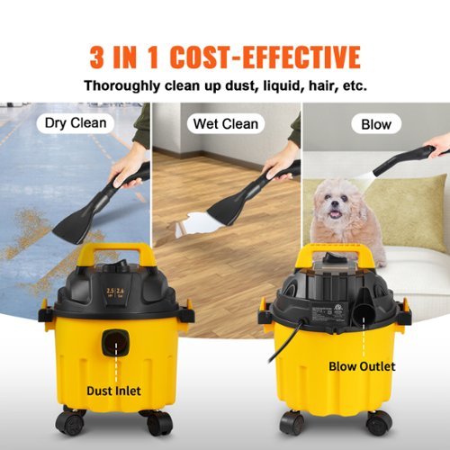 Anysun - 2.6 Gallon 3 in 1 Shop Vacuum Portable Wet Dry Vac with Attachments and Blowing Function-Front_Standard 