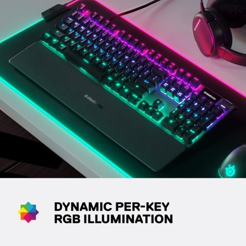 SteelSeries Apex 5 Full Size Wired Mechanical Hybrid Blue Tactile & Clicky Switch Gaming Keyboard with RGB Backlighting - Black WORLDWIDE DELIVERY