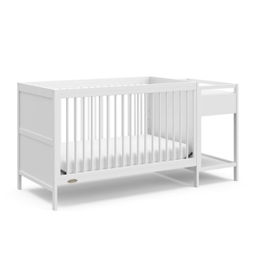 Graco - Fable 4-in-1 Convertible Crib and Changer - White-Front_Standard 