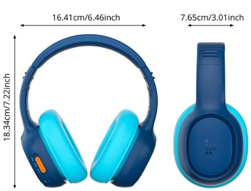 Tronsmart KH03 Active Noise Cancelling Wireless Headphones w/ 74/85/93dB Safe Volume, LED Lights, 70H Playtime for School Travel - Navy Blue WORLDWIDE DELIVERY