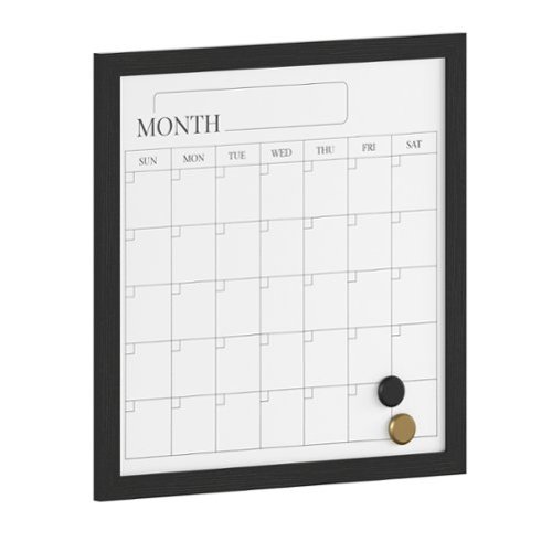 Martha Stewart - Everette Dry Erase Magnetic Monthly Calendar- 18" x 18" - Black Woodgrain