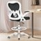 Brick Attic - Drafting Chair, Tall Office Chair Ergonomic Desk Chair, Task Rolling Chair with Adjustable Flip-up Armrests Foot Ring - White-Front_Standard