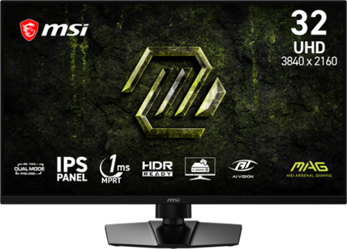 MSI - MAG 321UPD E14 31.5" UHD Dual Frew (UHD: 144Hz/FHD:288 Hz)1ms FreeSync Premium Gaming Monitor HDR Ready (DP, HDMI) - Metallic Black