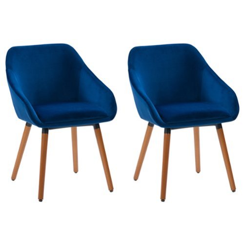CorLiving - Ayla Velvet Side Chair - Navy Blue-Front_Standard 