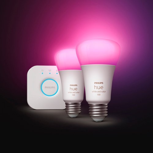 Philips Hue Color A19 Smart LED Bulb Starter Kit White and Color