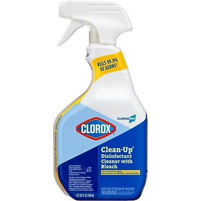 CloroxPro Clorox Clean-Up Disinfectant Cleaner with Bleach Spray, 32 Ounces (35417) - Pink and White