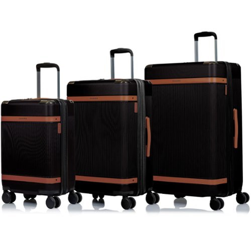 Champs Vintage Air 3 Piece Hardside Luggage Set Black S1042-Black