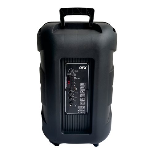 QFX 12” Bluetooth Rechargeable Portable Speaker with Stand, Microphone and LED Party Lights - Black WORLDWIDE DELIVERY