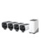 eufy - eufyCam S3 Pro 4‑Cam Kit, 4K Solar Wireless Outdoor, MaxColor Night Vision, Face AI, Expandable Local Storage, No Fees - Black+White-Front_Standard