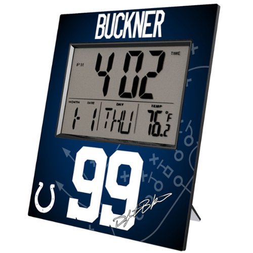 Keyscaper - DeForest Buckner Indianapolis Colts Digital Desk & Wall Clock - Multicolor-Front_Standard 