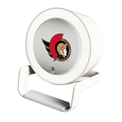 Keyscaper - Ottawa Senators Linen Print Nightlight Charger & Bluetooth Speaker - White-Front_Standard 