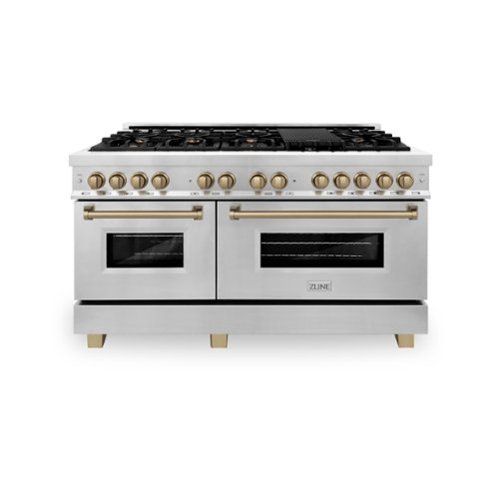 ZLINE - Autograph 60" Legacy Dual Fuel Range w/ 9 Burners & Champagne Bronze Accents (RAZ-60-CB) - Multicolor-Front_Standard 