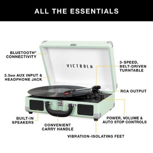 Victrola Bluetooth Stereo Turntable - Black GLOBAL SHIPPING