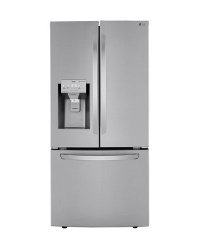 LG - 24.5 Cu. Ft. French Door Smart Refrigerator with Slim SpacePlus Ice - Stainless Steel-Front_Standard 