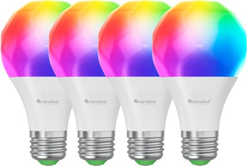 Nanoleaf - Matter A19 Smart LED Light Bulb - WiFi & Matter-Enabled (4 Pack) - Multicolor-Front_Standard