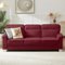 Trinkets Crazed - 82" Modern Compressed Snowfleece Fabric 3-Seater Sofa, for Living Room - Burgundy-Front_Standard