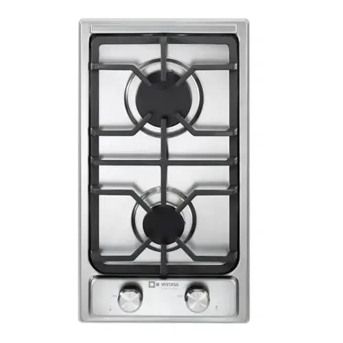 Front. Verona - Verona 12" Designer Gas Cooktop with 2 Sealed Burners in Stainless Steel - Stainless Steel.