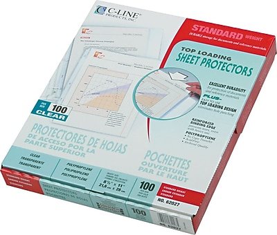 C-line - Standard Weight Sheet Protectors, 11" x 8-1/2" 100/Box - Clear - image 2