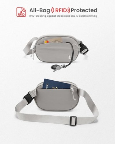 tomtoc SlingBean-T32 1.5L Sling Bag with RFID Blocking, Belt Bag Fanny Pack Waist Bag Crossbody Bag for Travel, Everyday - Gray GLOBAL SHIPPING
