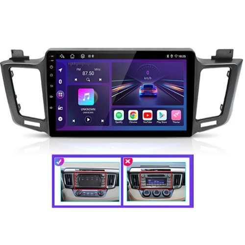 Junsun - Big Screen 10"6+128GB Android15 8Core carplay For Toyota RAV4 2012-2018 Car Stereo Radio GPS Navi WIFI RDS DSP SWC FM BT - Black-Front_Standard 