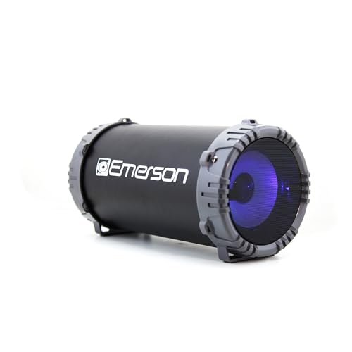 Emerson - EAS-3001 Portable Bluetooth Speaker with LED Lights, Strap, AUX Input, USB Charging, Dual Speakers - Gray-Front_Standard 