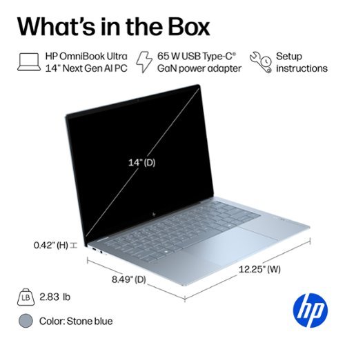 HP OmniBook Ultra 14 3K OLED Touchscreen Laptop - Snapdragon X2 Elite - 32GB Memory - 1TB SSD - Copilot+ PC - Stone Blue BUY IN CANADA