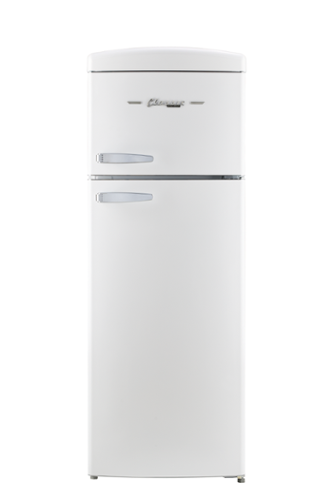 Unique Appliances - Classic Retro 7.5cu.ft Compact Top Freezer Refrigerator - Marshmallow White