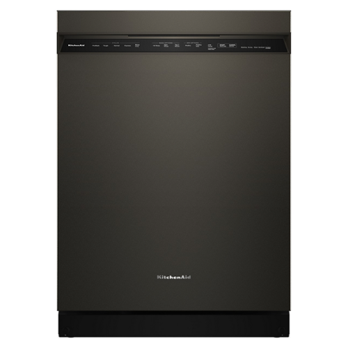 KitchenAid - 24" Front Control Built-In Stainless Steel Tub Dishwasher with Third Level Jet Rack and 41 dBA - Black Ore-Front_Standard 